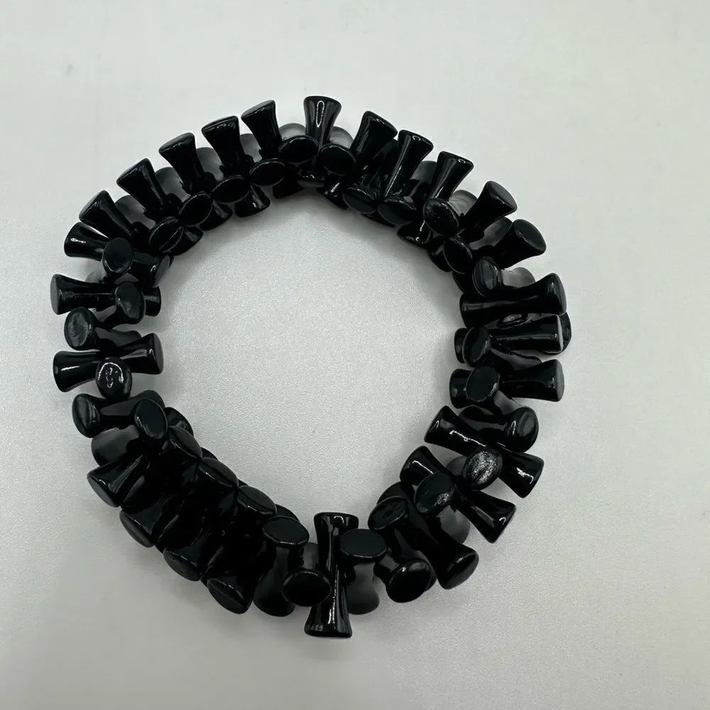 J. Crew Black Enamel Elasticized Bracelet